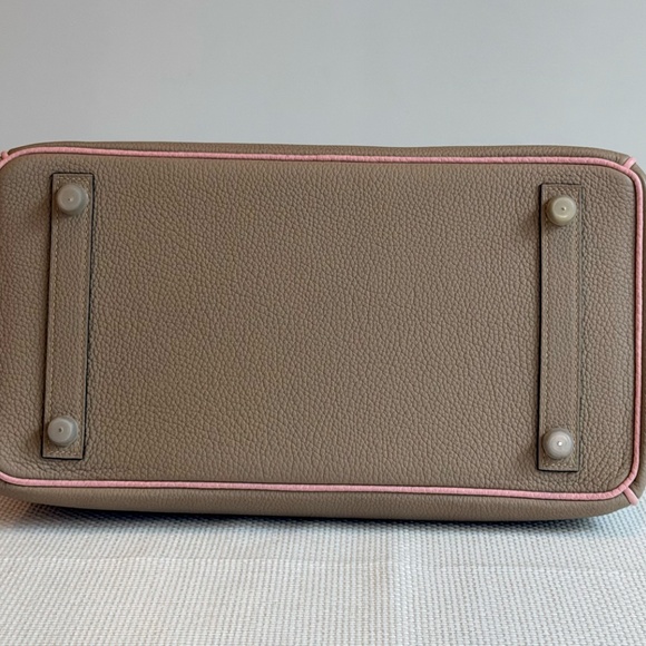 HERMES BIRKIN Beige Pink Leather Handbag Silver Hardware - Picture 5 of 16